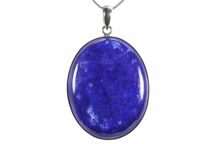 Polished Lapis Lazuli Pendant (Necklace) - Sterling Silver #382904